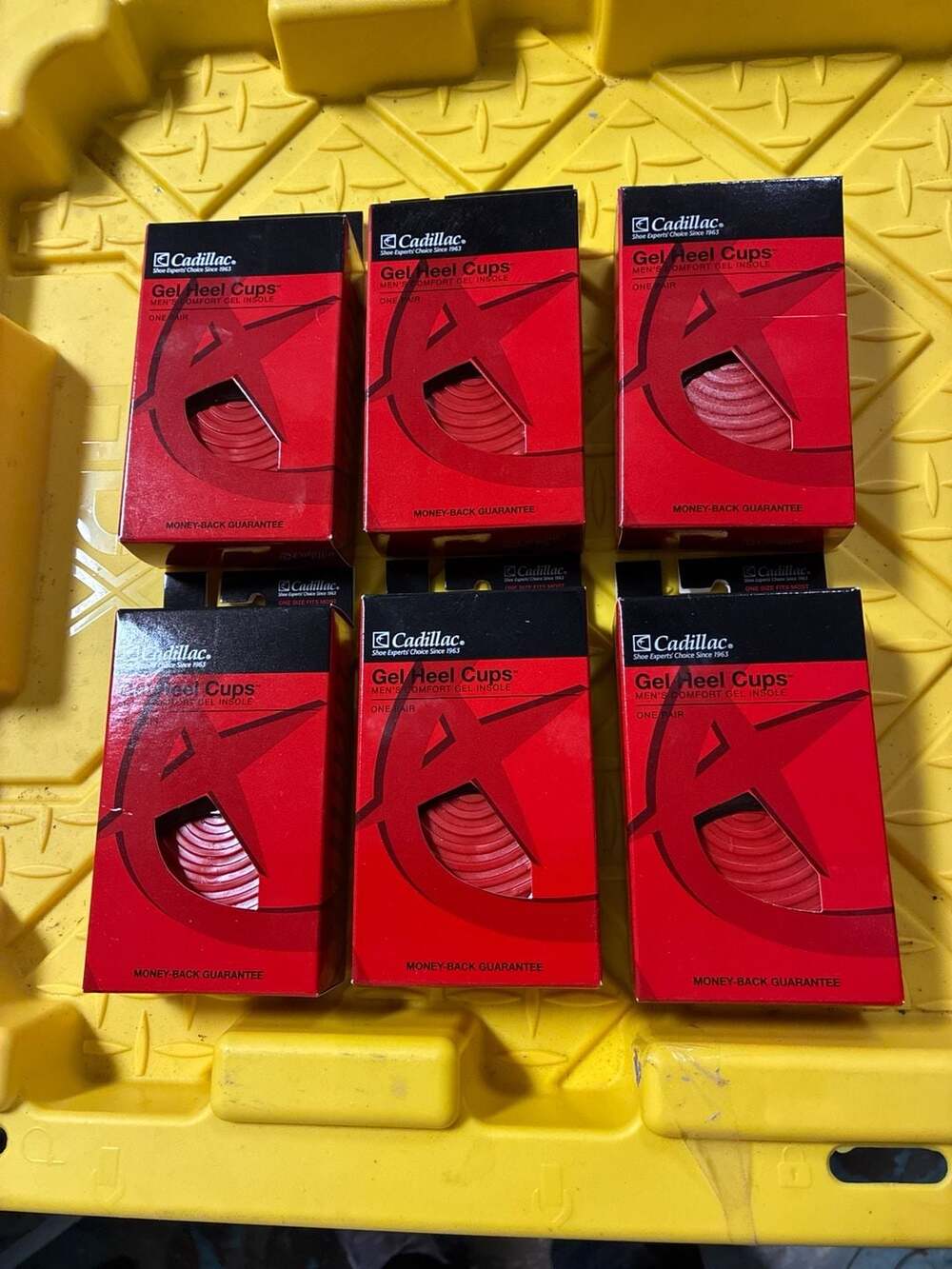 Lot of 6 Cadillac Men's Comfort Gel Heel Cups Insole, One Size Fits Most